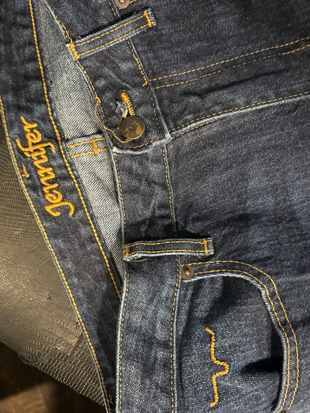 Kimes Ranch Women’s Dark Indigo Boot Cut Jeans with Gold Stitching